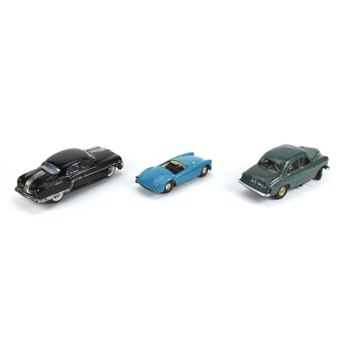 396 - Three Mechanical/Electric model cars all boxed, comprising Tri-ang series MGA, Vauxhall Velox models... 