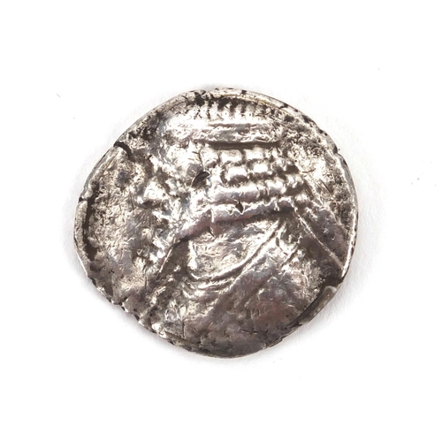 193 - Tiridates Greek silver Tetradrachm, 2.6cm in diameter, approximate weight 9.4g