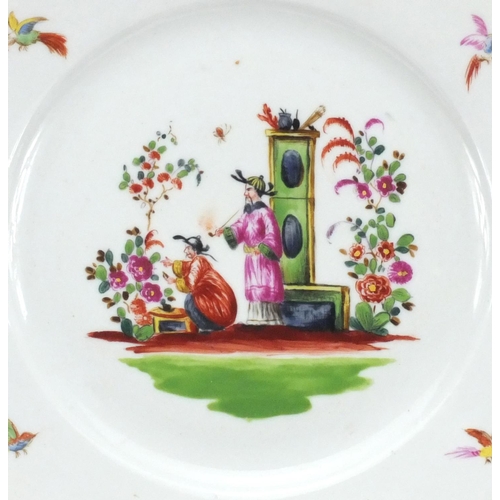 691 - Eleven English porcelain plates hand painted with Chinese figures, each 19cm in diameter