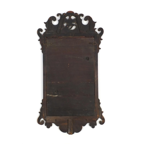 2007 - Georgian walnut mirror with gilded bird crest, 81cm x 45cm