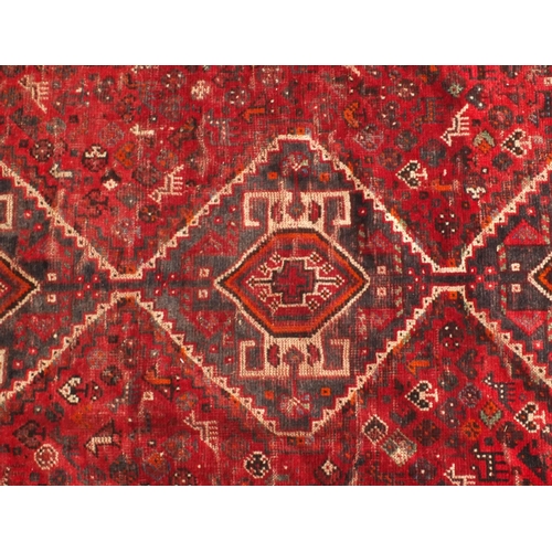2020 - Rectangular Persian Hamadan rug, the central field having animals and floral motifs, within geometri... 