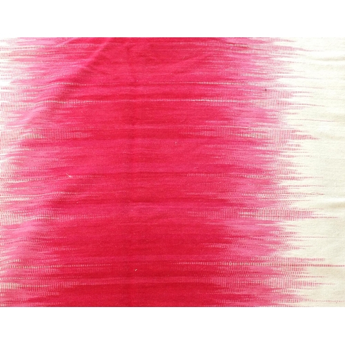2031 - Rectangular Indian hand knotted Dhurri flat weave rug, having pink burst effect 245cm x 163cm