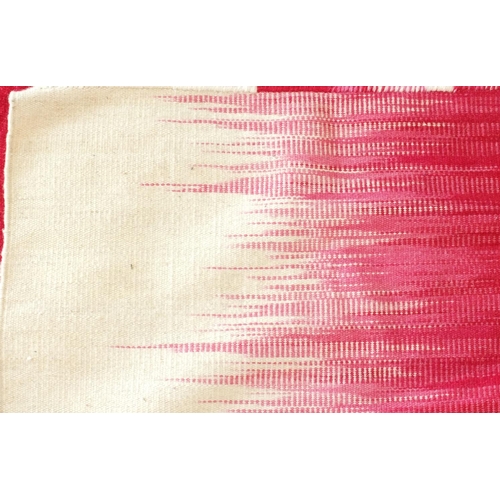 2031 - Rectangular Indian hand knotted Dhurri flat weave rug, having pink burst effect 245cm x 163cm