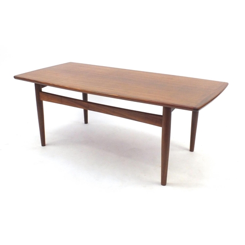 2053 - 1970's teak coffee table, possibly G Plan, 44cm high x 118cm wide x 55cm deep
