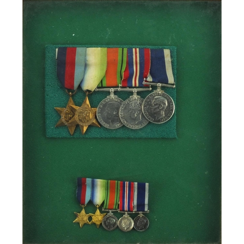 262 - British Military interest World War II medal group with miniatures, awarded to MX52817E.C.JONES.C.P.... 