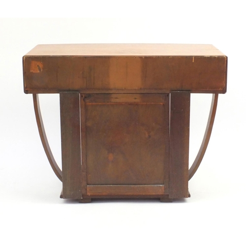 2072 - Art Deco oak side table fitted with a frieze drawer, 71cm high x 91cm wide x46cm deep