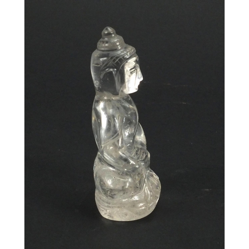 542 - Chinese rock crystal Buddha, 7.5cm high