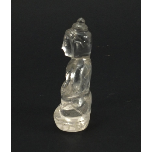 542 - Chinese rock crystal Buddha, 7.5cm high