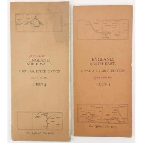 315 - Eleven British Military World War II Royal Air Force addition pilots maps, for official use only, po... 