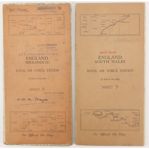 315 - Eleven British Military World War II Royal Air Force addition pilots maps, for official use only, po... 