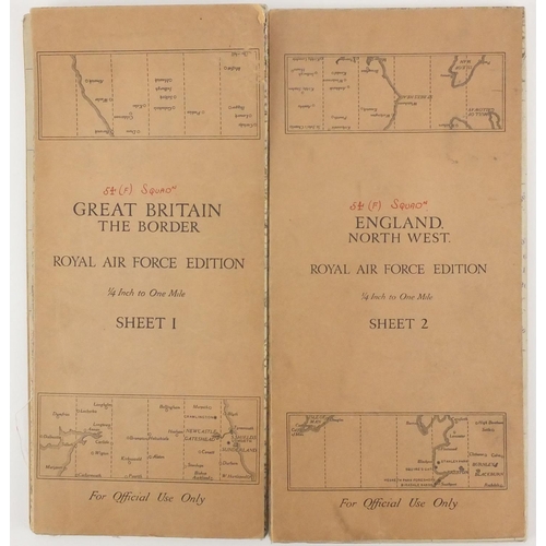 315 - Eleven British Military World War II Royal Air Force addition pilots maps, for official use only, po... 