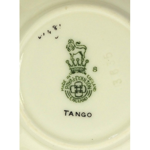 2191 - Royal Doulton tango pattern tea ware comprising trios', sandwich plates, milk jug and sugar bowl, ea... 