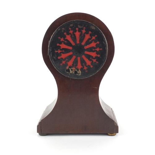 2233 - Edwardian mahogany balloon mantle clock by Hampton & Sons limited of Pall Mall East, with enamelled ... 