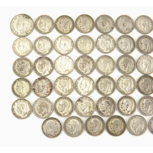 2569 - British pre decimal pre 1947 coins predominantly shillings, approximate weight 286.0g