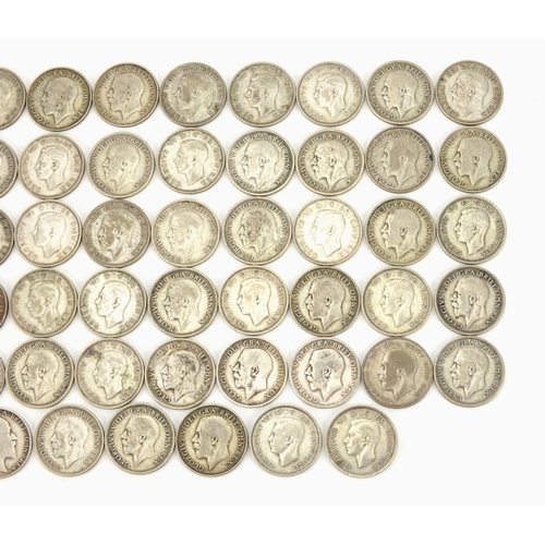 2569 - British pre decimal pre 1947 coins predominantly shillings, approximate weight 286.0g