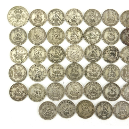 2569 - British pre decimal pre 1947 coins predominantly shillings, approximate weight 286.0g