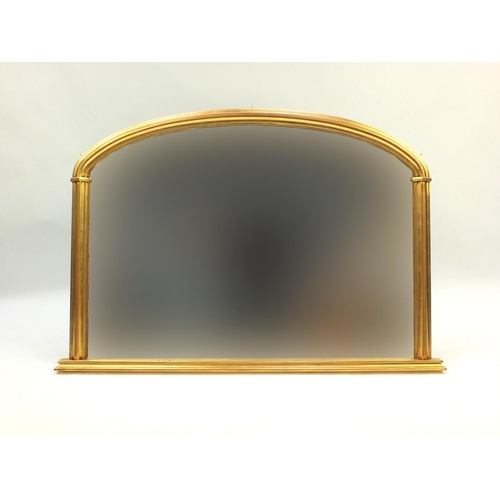 12 - Large gilt framed over mantle mirror, 85cm high x 125cm wide