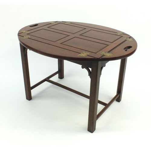 3 - Mahogany butlers tray table, 48cm high