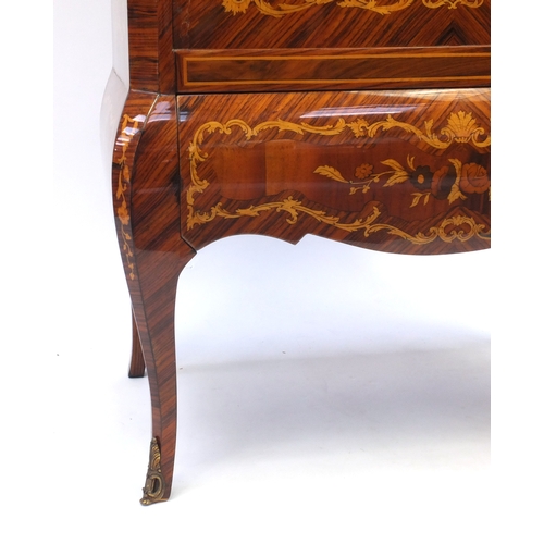 2029a - Inlaid Sorrento Cocktail Cabinet fitted with a draw above a fall, 126cm high x 76cm wide x 46cm deep