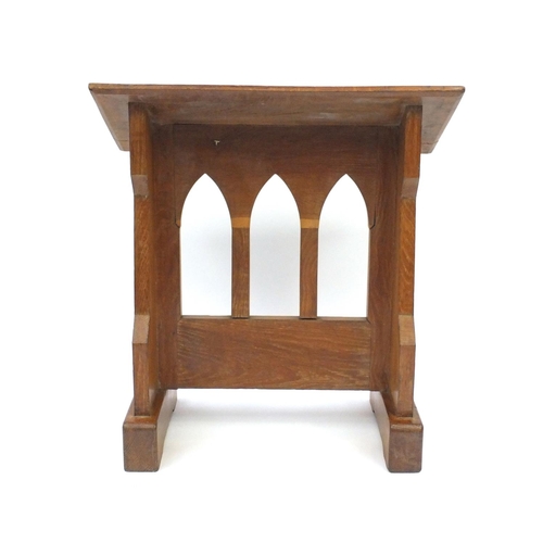 14 - Carved light oak Gothic design lectern, 75cm high x 69cm wide x 38cm deep