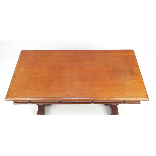 6 - Victorian mahogany hall table fitted with two frieze drawers, 73cm high x 107cm wide x 50cm deep