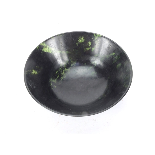 541 - Chinese spinach green jade bowl, 13.5cm in diameter