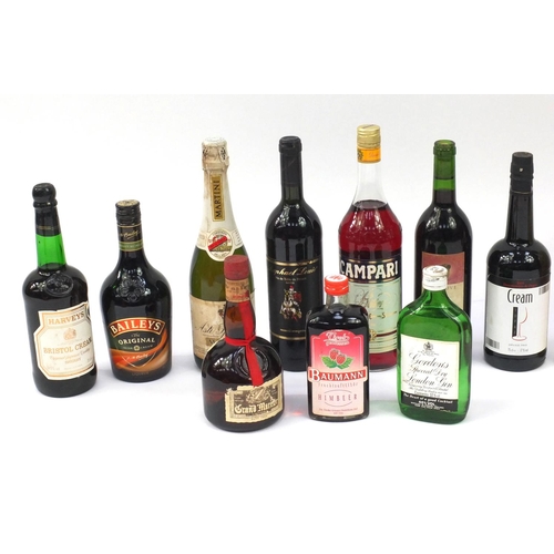 195 - Spirits, Liqueurs and wine including Baileys, Gordon's Ernest & Julio Gallo wine and Merlot