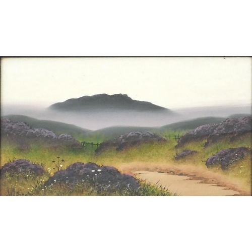 60 - Gouache onto card, landscape, bearing a signature John Sunpter, framed, 44cm x 27cm excluding the fr... 