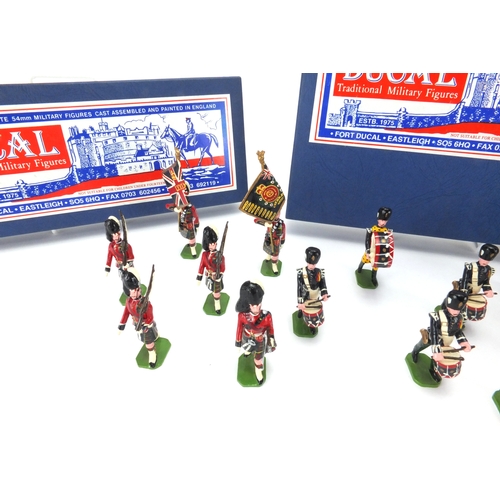 387A - The sets of hand painted lead Ducal Military soldiers comprising The Royal Air Force 1950, Royal Sco... 