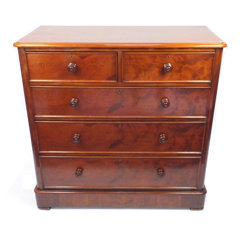 2007 - Victorian mahogany chest fitted with two short drawers above three long graduated drawers, 112cm H x... 