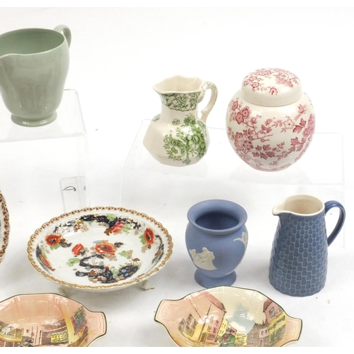 209 - Collectable china including Royal Doulton series ware dishes, Losal ware warming plate on stand, Wed... 