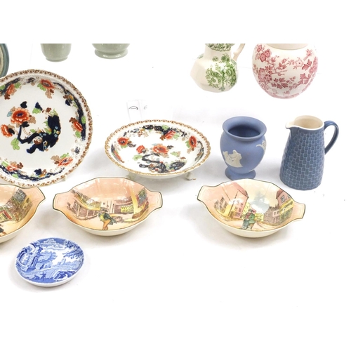 209 - Collectable china including Royal Doulton series ware dishes, Losal ware warming plate on stand, Wed... 