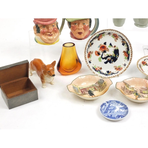 209 - Collectable china including Royal Doulton series ware dishes, Losal ware warming plate on stand, Wed... 