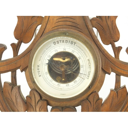 189 - Two wall hanging barometers, the larger 45cm long