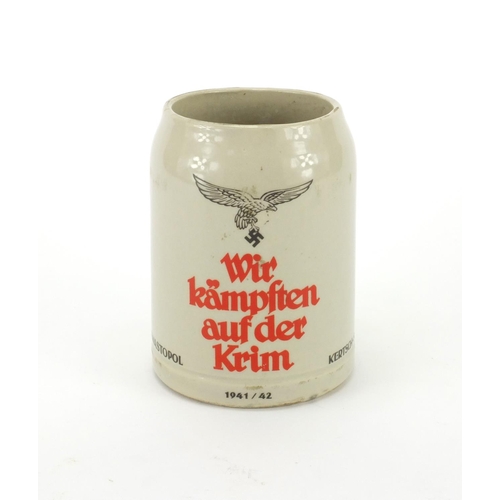 196 - German Military World War II Luftwaffe Sewastopol Stein, factory marks to the base, 13cm high