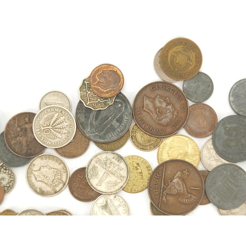 294 - Bag of assorted World coins including silver examples