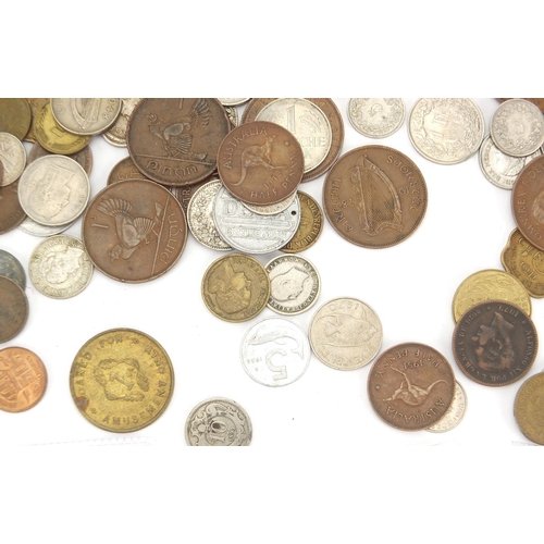 294 - Bag of assorted World coins including silver examples