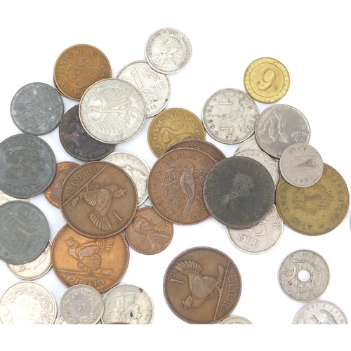 294 - Bag of assorted World coins including silver examples