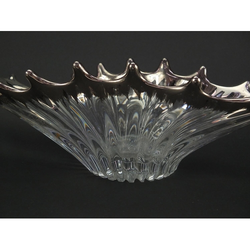 392 - Two Art glass bowls, the larger 52cm in Length