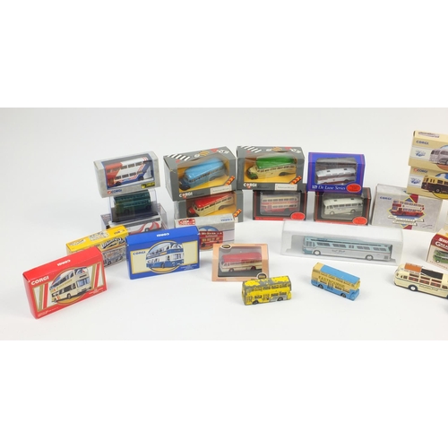 220 - Collection of mostly boxed die cast buses including Dinky, Corgi and exclusive first edition example... 