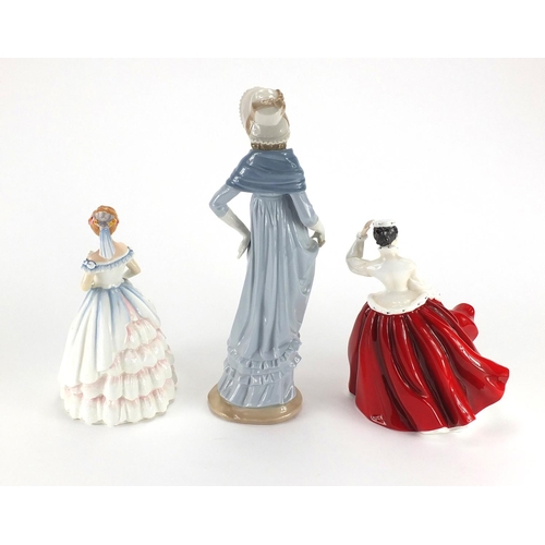 108 - Three collectable china figurines comprising Royal Doulton Claire HN3646, Royal Doulton Gayle HN2937... 