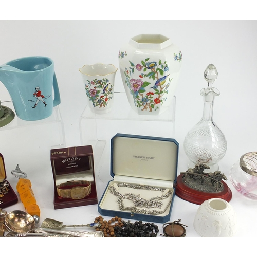 226 - Miscellaneous items including silver plated flatware, Royal Doulton images figurine, Aynsley, Wedgwo... 