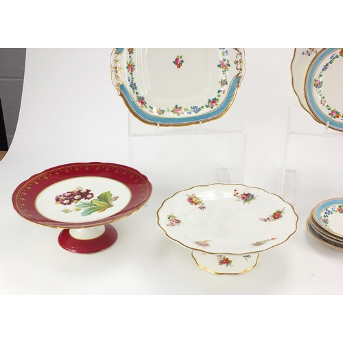 194 - Victorian hand painted china including Davenport, the largest 24cm in D