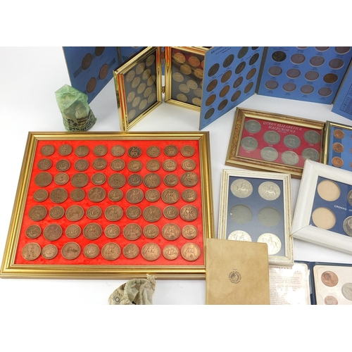 297 - Predominately British pre decimal and later coinage including cased displays