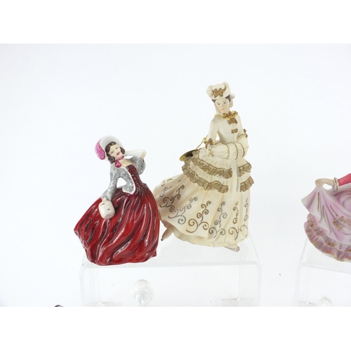 154 - Decorative china figurines including Royal Doulton, Fair Maiden HN2434 and Coalport Debutante Amy, t... 