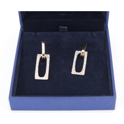 261 - Pair of Swaroski Crystal drop earrings, 4cm L