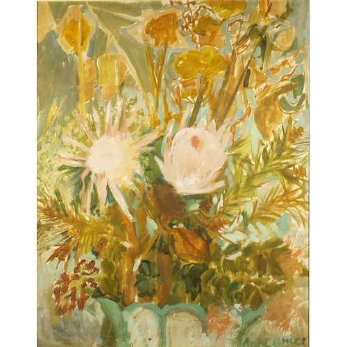 279 - Anne Bruce, oil on canvas, still life flowers, 90cm x 69cm