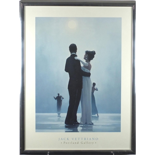 313 - Jack Vettriano Portland Gallery poster, Dance Me To The End of Love 1999, contemporary mounted and f... 