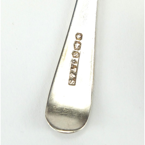 268 - Four silver tea spoons including a Georgian and Victorian example