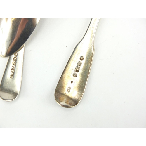 268 - Four silver tea spoons including a Georgian and Victorian example